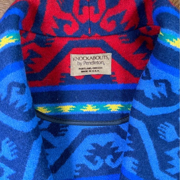 Vintage Knockabouts by Pendleton Aztec Navajo Print Thick Wool Blend Jacket - Picture 9 of 10